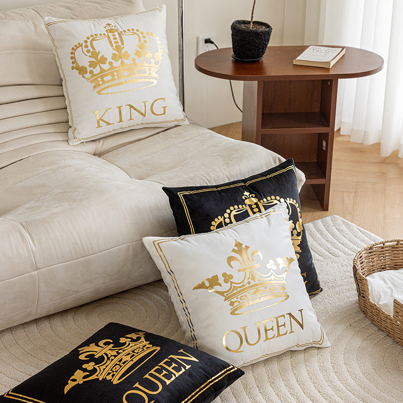 Luxury Metallic Foil Queen Cushion Cover with Hidden Zipper
