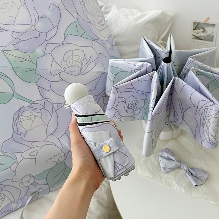 Ladies Folding Umbrella with Floral Minimalism Stornfield