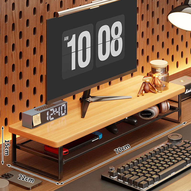 Ergonomic Monitor Stand Riser with Mesh Storage Drawer and Metal Frame