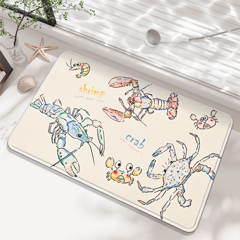 Coastal-Themed Memory Foam Bath Rug