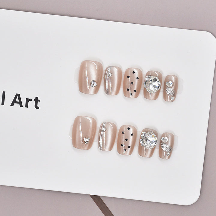 Premium Crystal-Decorated Press-On Nail Set Stornfield