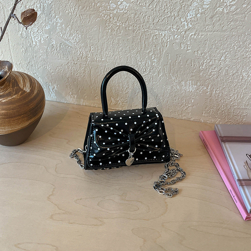 Polka Dot Bow-Detail Handbag