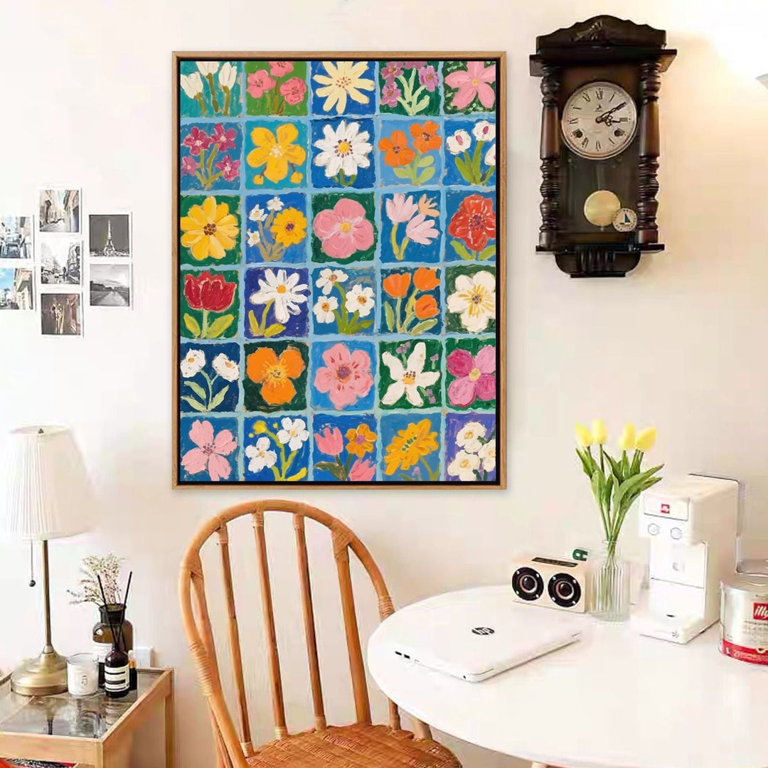 Colorful Floral Motif Canvas Art Print Stornfield