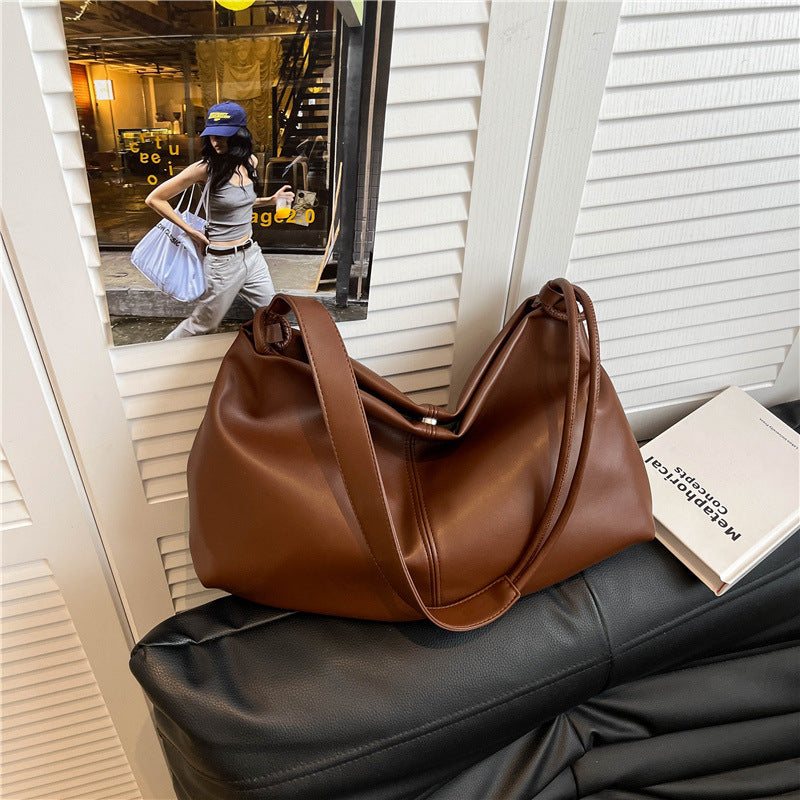 Soft Leather Slouchy Shoulder Bag