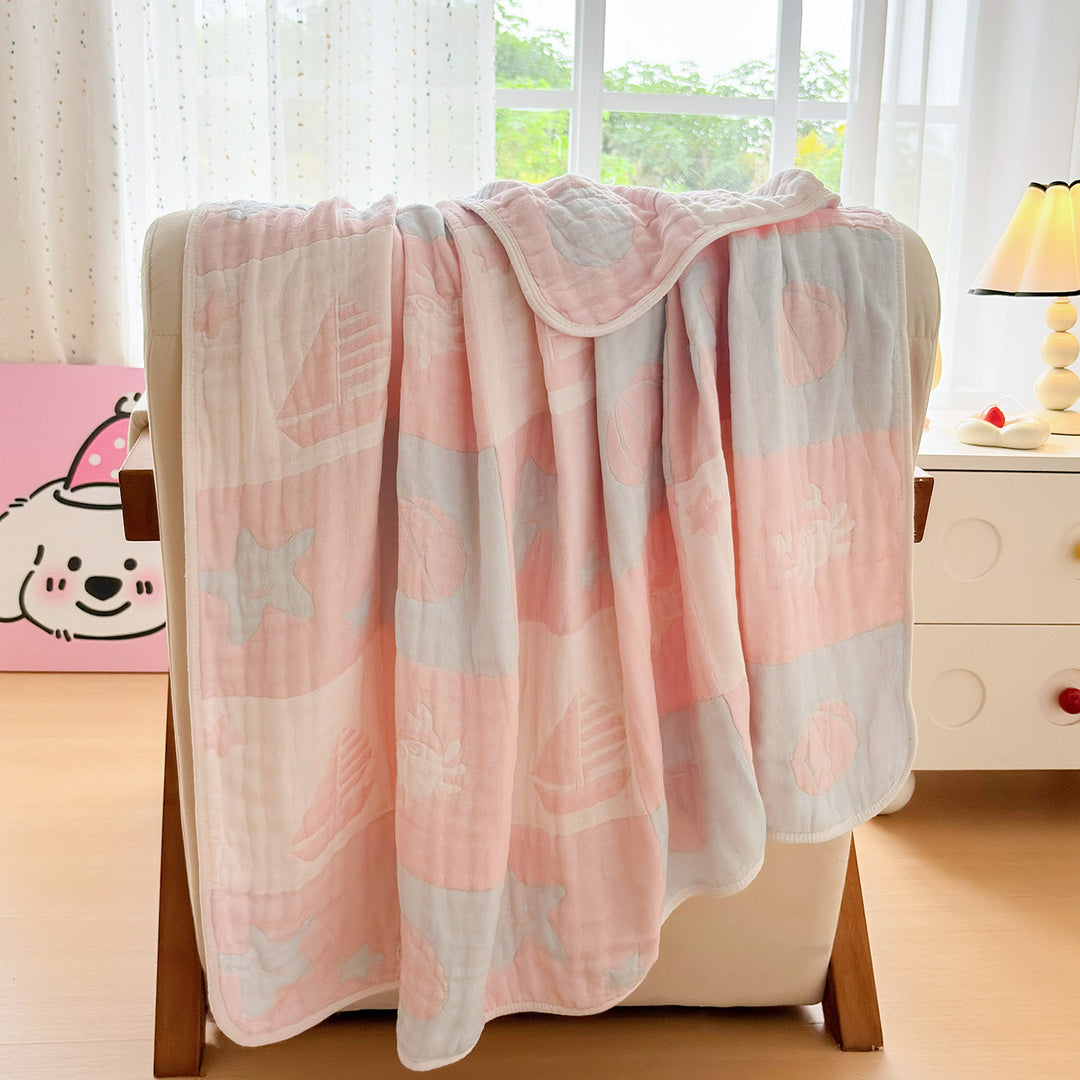 Ultra-Soft Double-Layer Blanket with Embossed Bunny Motif