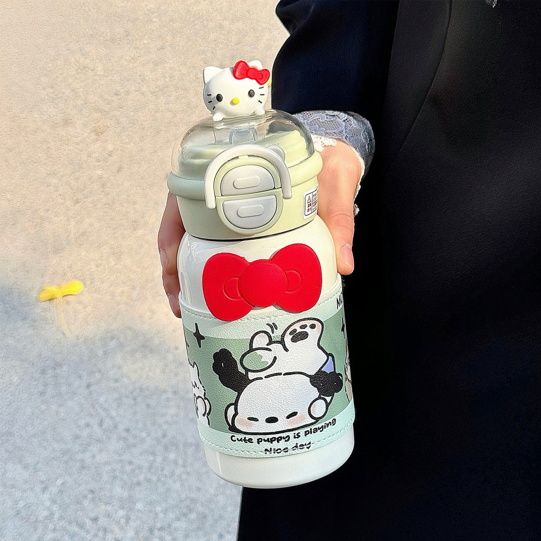 Women's creative water bottle with interactive lid and cute Stornfield design
