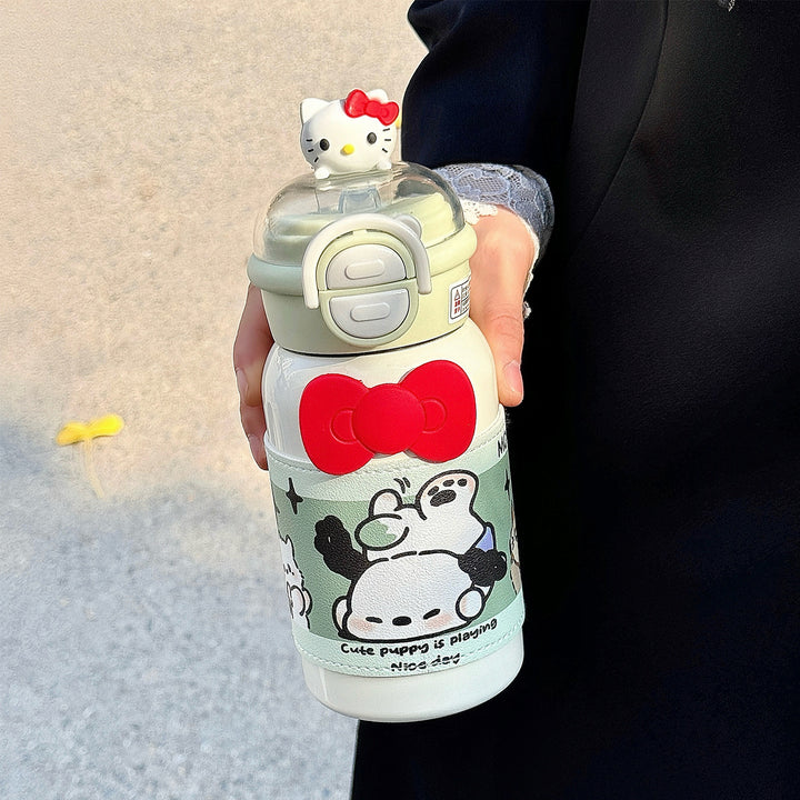 Women's creative water bottle with interactive lid and cute Stornfield design