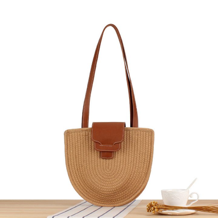 Braided Tote Bag with Elegant Leather Detail Stornfield