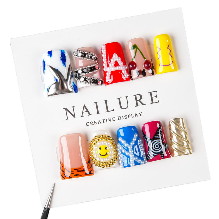 Artistic Press-On Nail Art Set