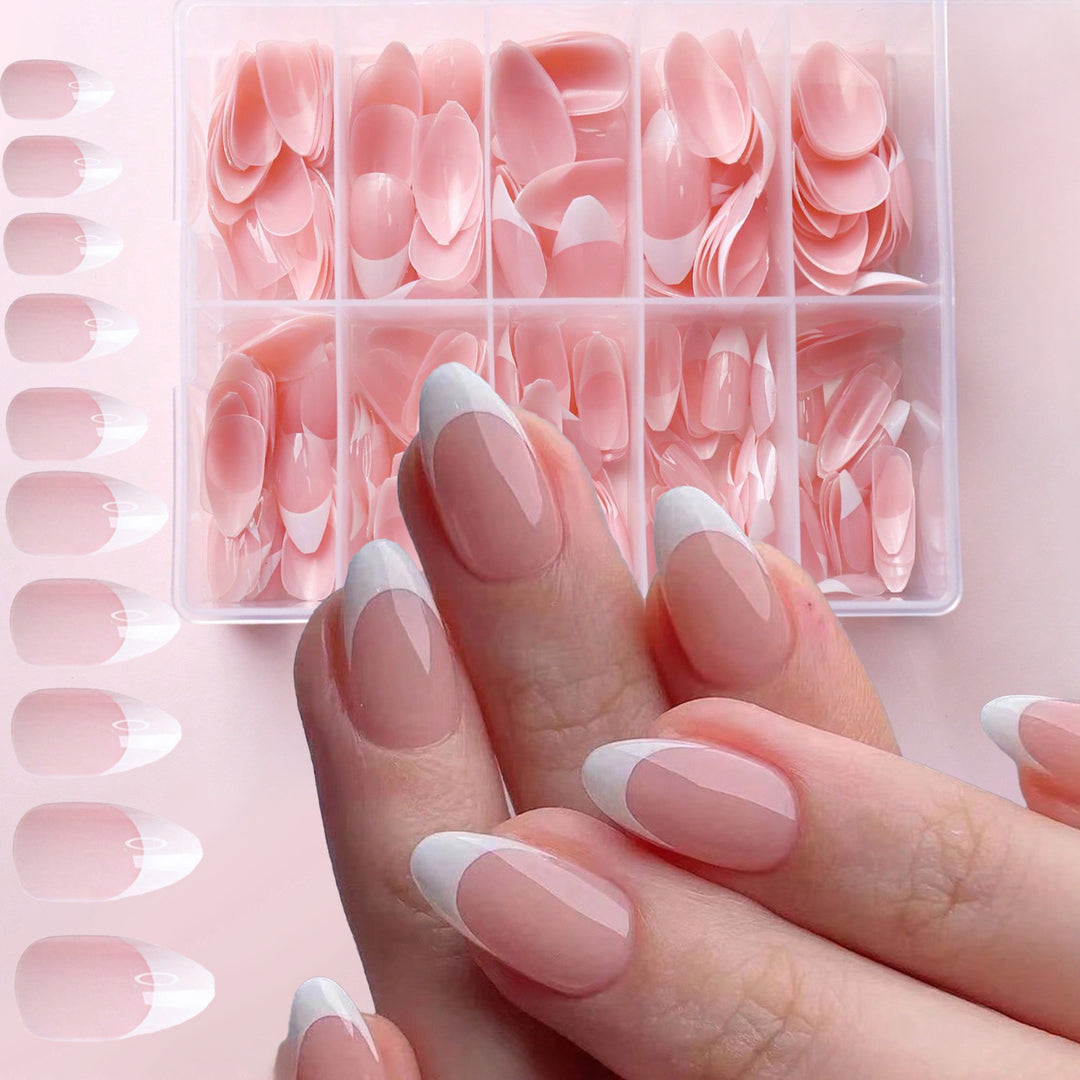 French Tip Press-On Nail Extensions Stornfield
