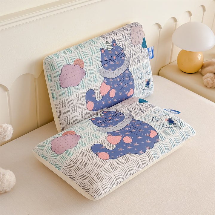 Kids Ergonomic Rectangular Pillow Duo with Removable Printed Covers