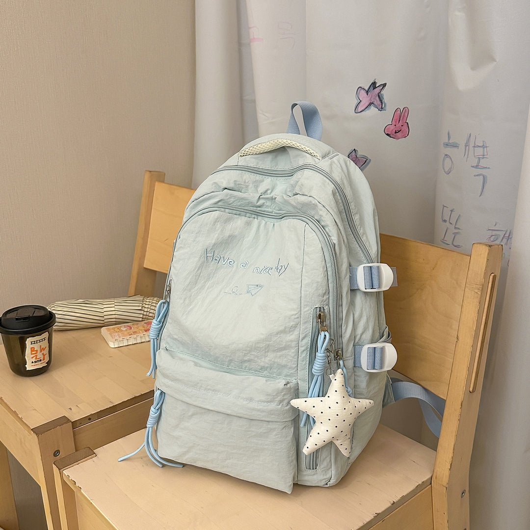 Multi-Pocket Casual Backpack with Inspirational Quote Stornfield