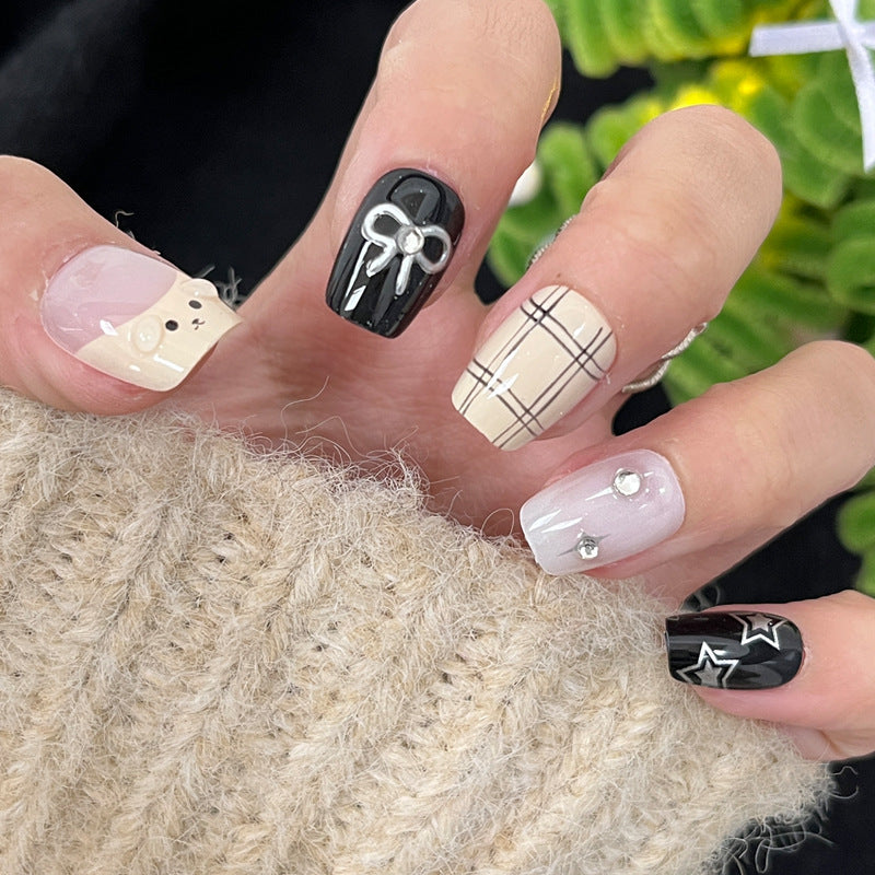 Artistic Press-On Nail Design Set with Unique Patterns Stornfield