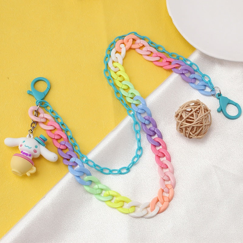 Keychain made of colorful plastic chains with Stornfield pendant