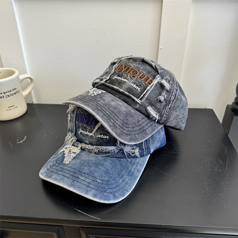Men's Distressed Denim Graphic Cap Stornfield