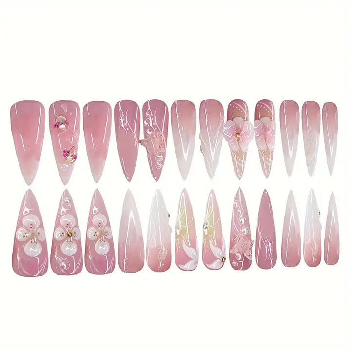Sculpted Floral Press-On Nail Art Stornfield