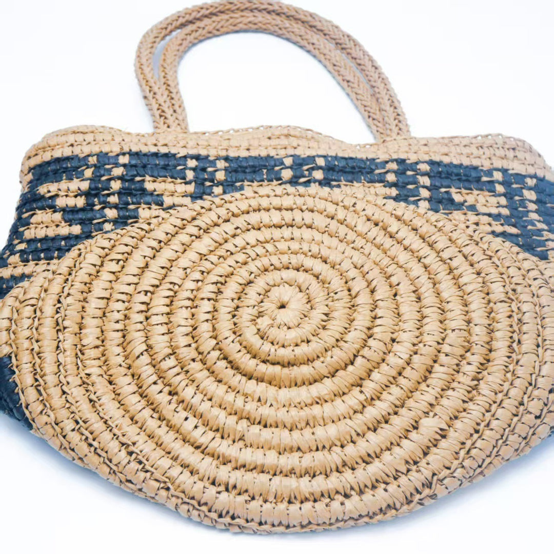 Handwoven basket bag with geometric pattern Stornfield