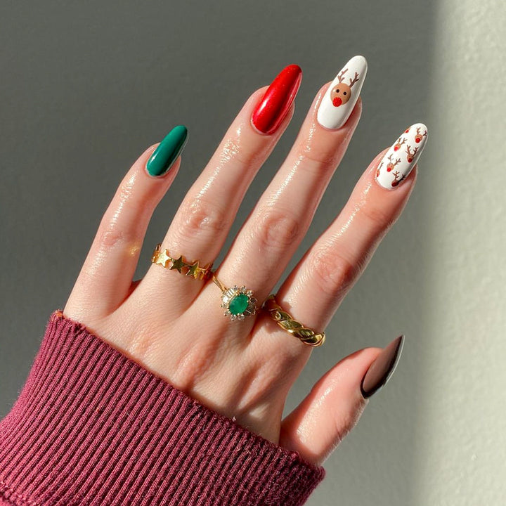 Acrylic nail set with festive Christmas motifs Stornfield 1789119049