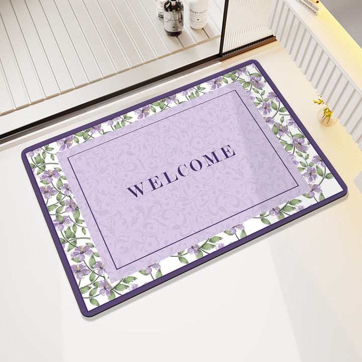 Floral Patterned Bathroom Mat Stornfield