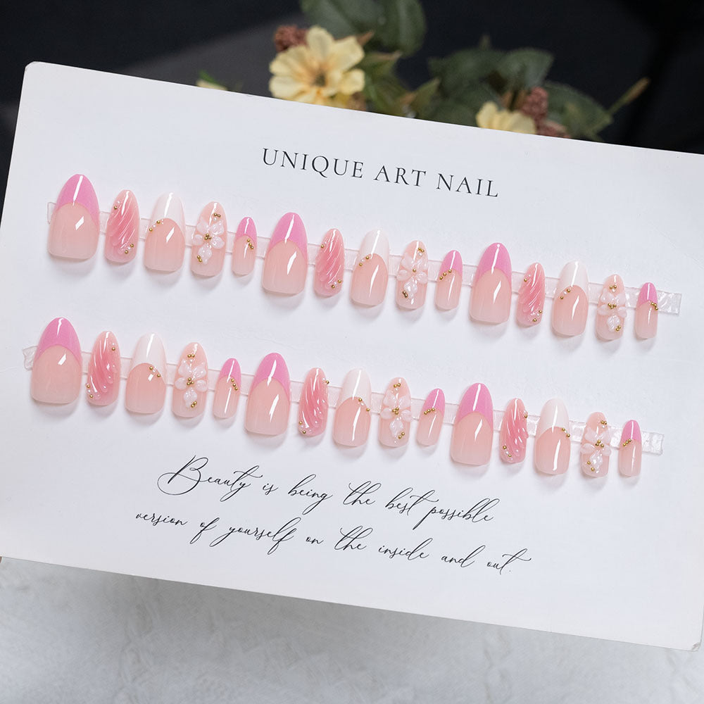 Artistic Floral Press-On Nail Set