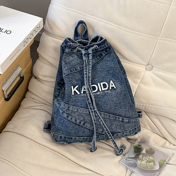 Casual Drawstring Denim Backpack Stornfield