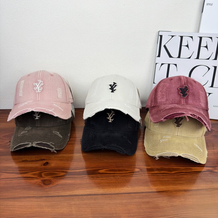 Men's Distressed Denim Adjustable Baseball Cap Stornfield
