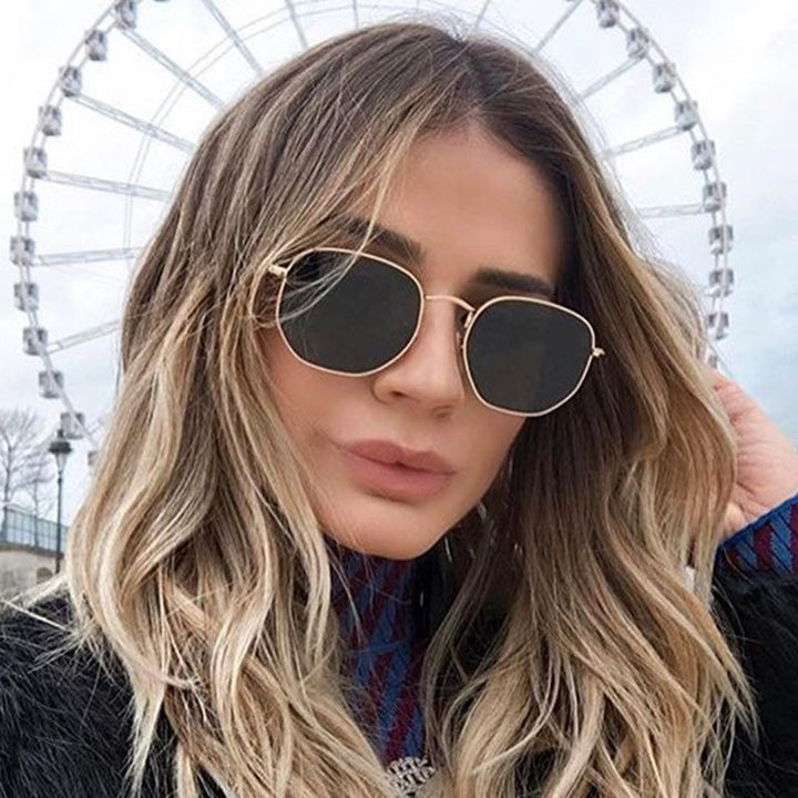 Women's fashionable geometric sunglasses with sturdy metal frame Stornfield