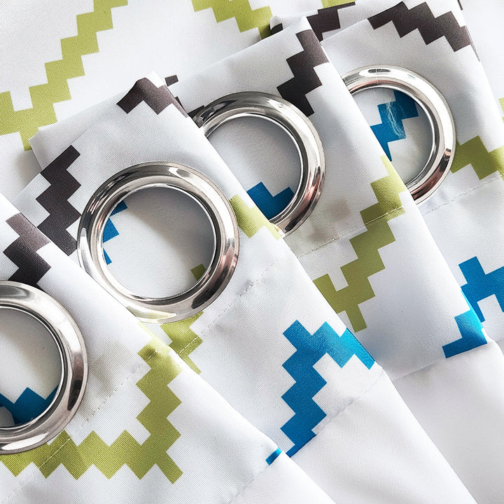 Geometric Zigzag Print Shower Curtain Stornfield