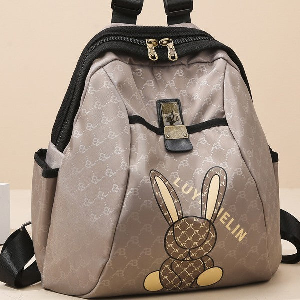 Cute Bunny Print Backpack Stornfield