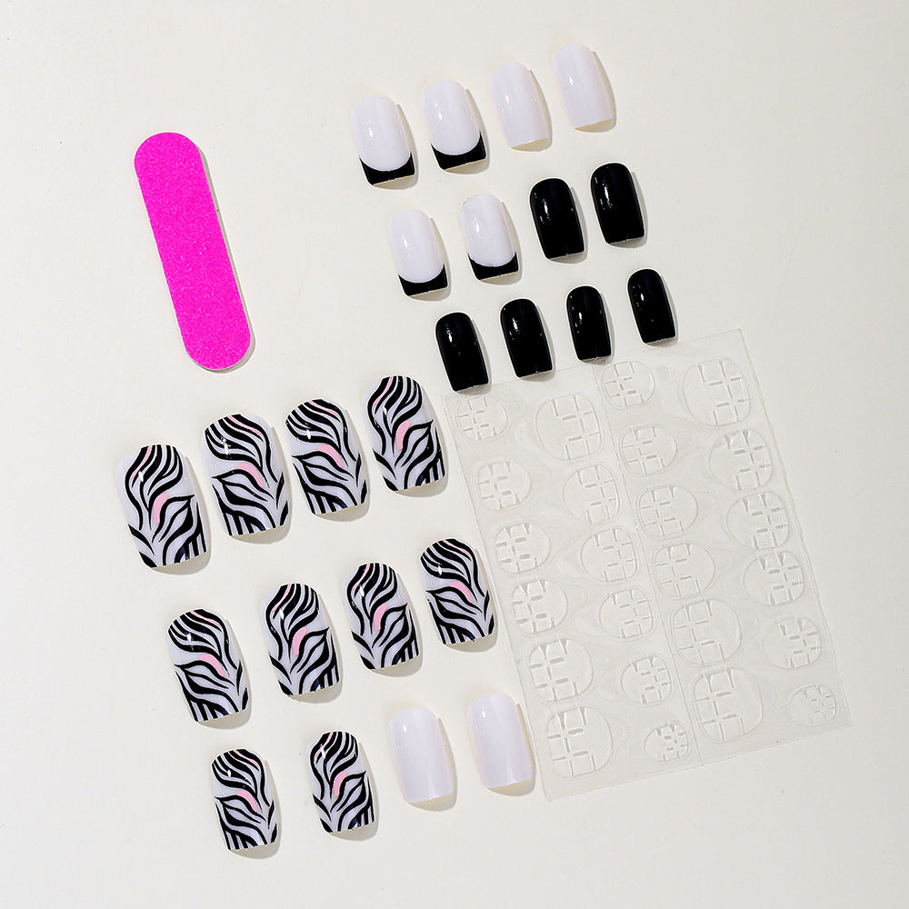 Stylish Zebra Print Acrylic Nail Art Stornfield
