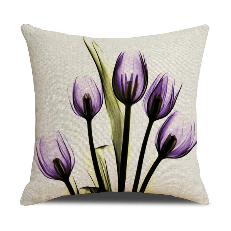 Artistic Floral Throw Pillow