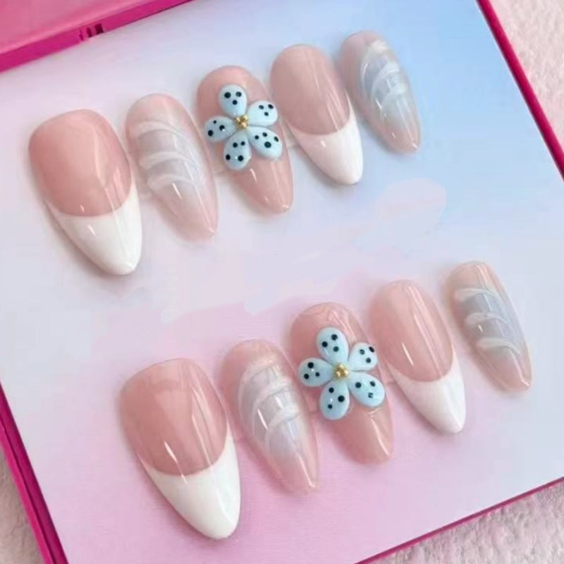 Nature-Themed Artistic Press-On Nail Set Stornfield