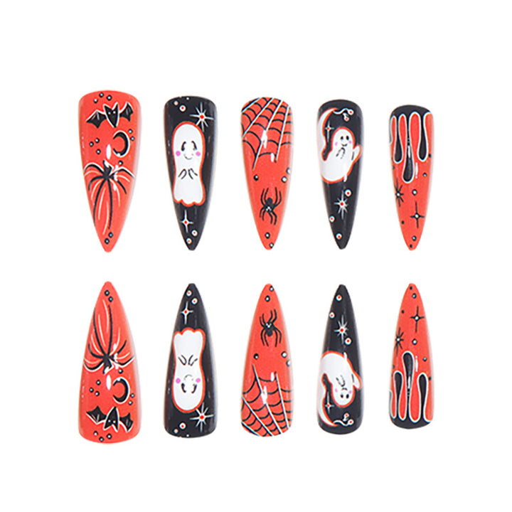 Halloween Themed Stiletto Press-On Nails Stornfield