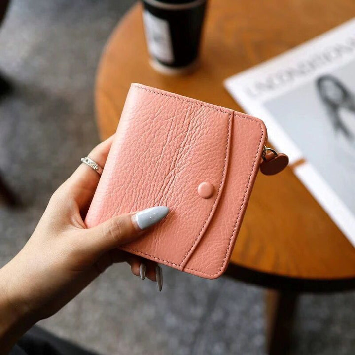 Textured Leather Zippered Coin Wallet Stornfield
