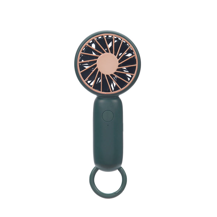 Cooling compact rechargeable handheld fan with carabiner loop and whisper-silent motor Stornfield