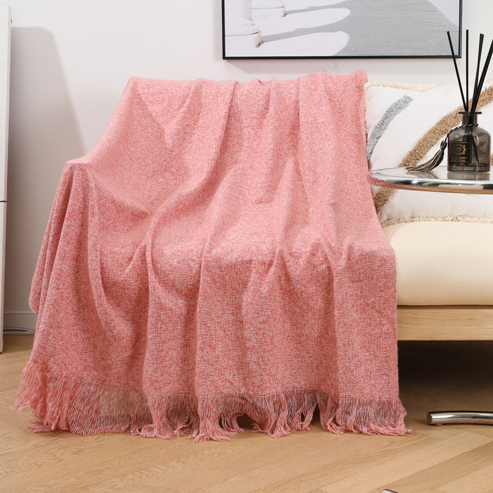 Textured Fringed Throw Blanket