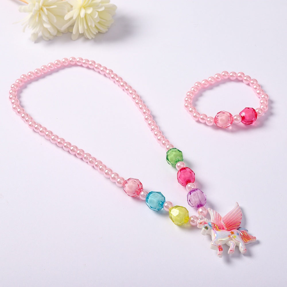 Playful jewelry set with unicorn pendant Stornfield