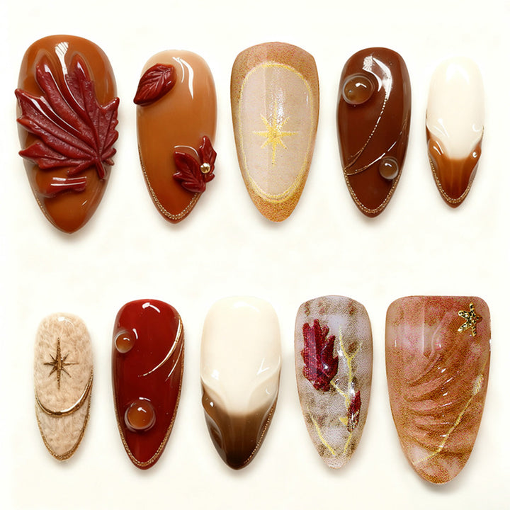 Nail set with elegant flower and glitter accents Stornfield