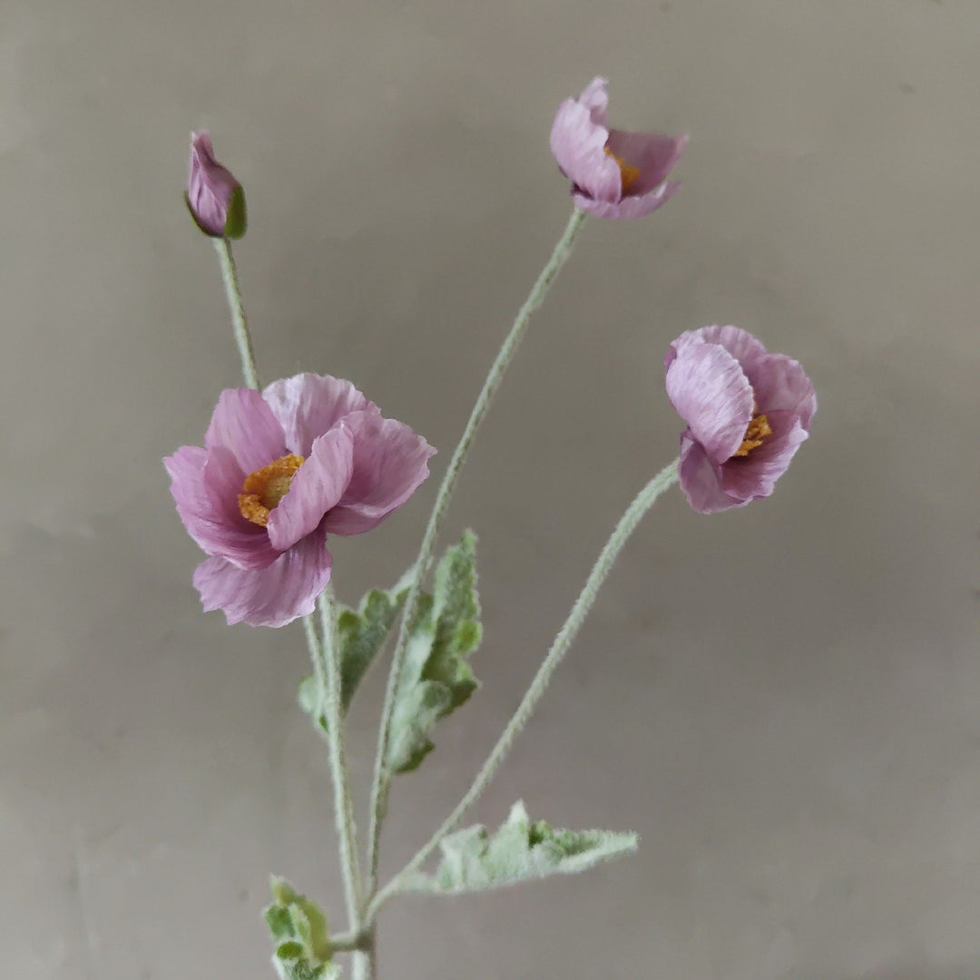 Lifelike Poppy Flower Stem