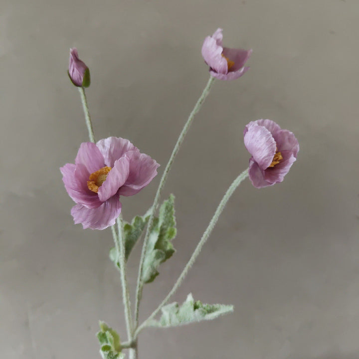 Lifelike Poppy Flower Stem
