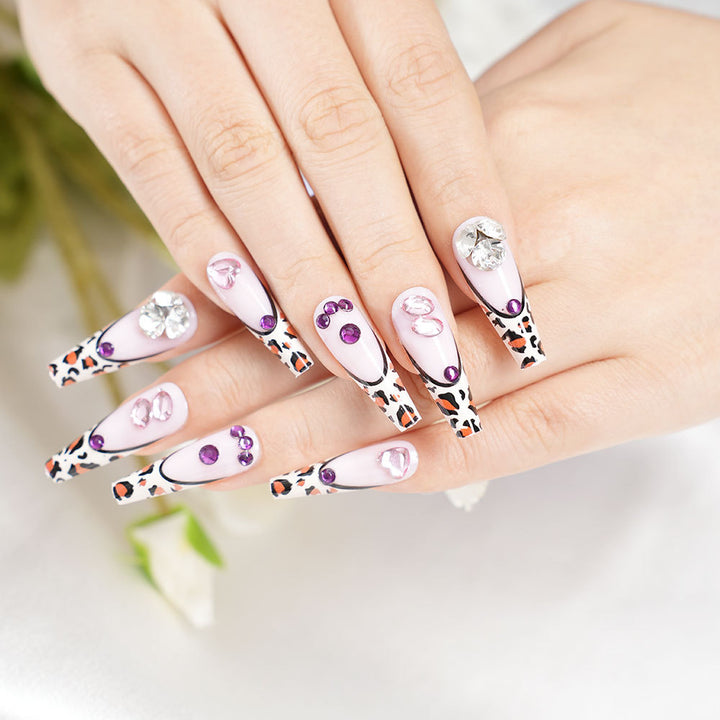 Decorative Long Coffin Press-On Nail Set Stornfield