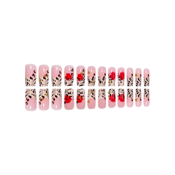 Floral and Animal Print Press-On Nail Art Stornfield