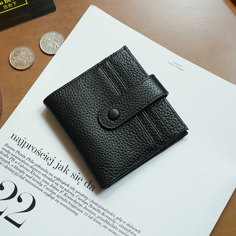 Textured Leather Bi-Fold Wallet