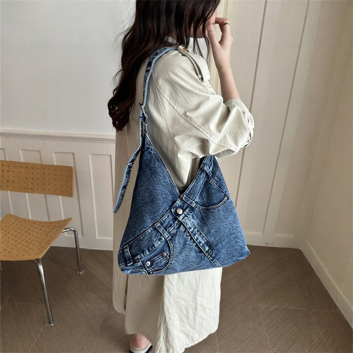 Stylish Denim Slouchy Tote Bag