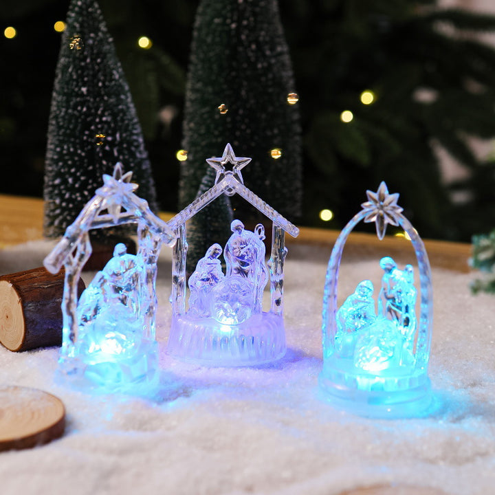 Illuminated Christmas nativity scene with LED effects Stornfield