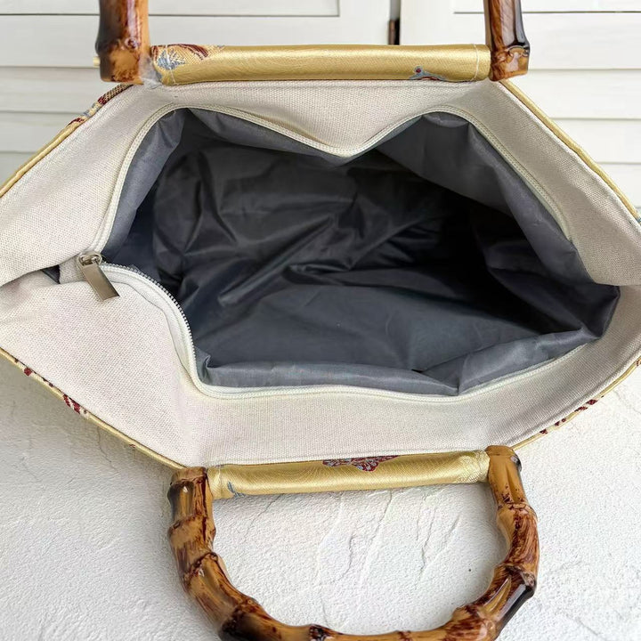 Handcrafted bag with bamboo handles Stornfield