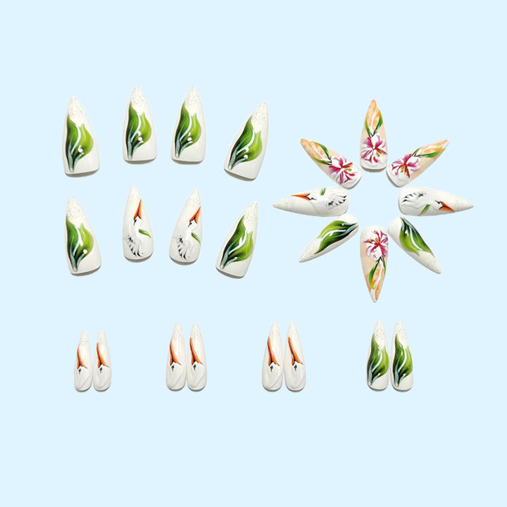 Artistic 3D Nail Tips with Floral Pattern Stornfield