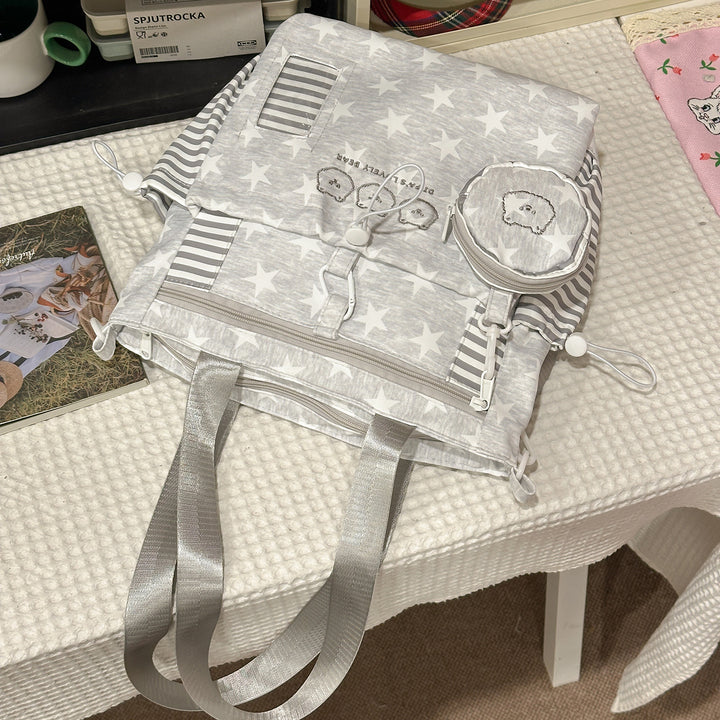 Multi-Pocket Star-Patterned Backpack Stornfield