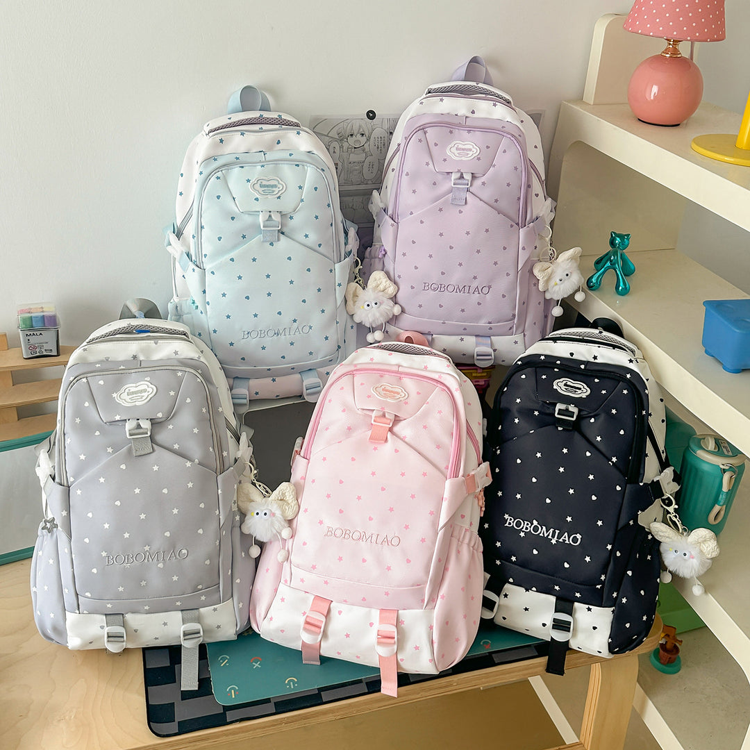 Stylish Star-Patterned School Backpack Stornfield
