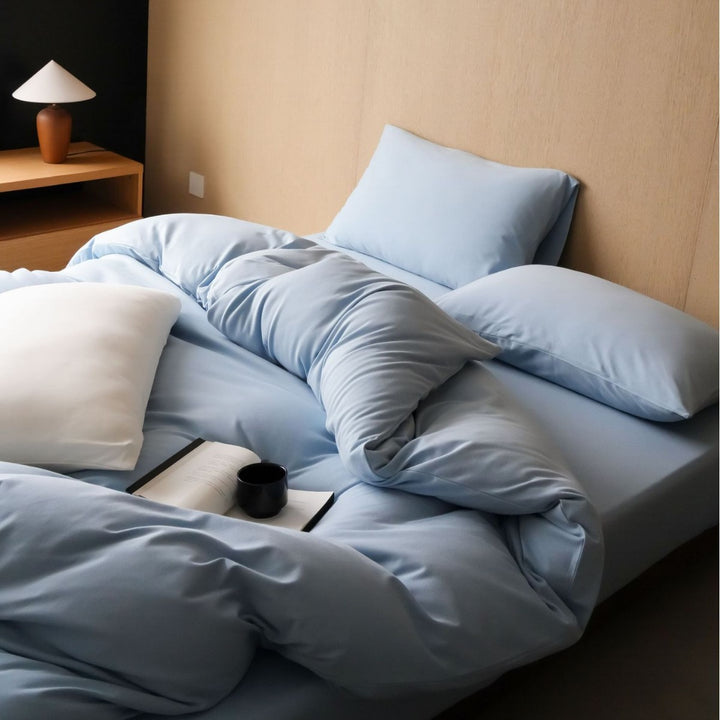 Premium Cotton Sateen Duvet Cover Set with Breathable Silky Finish